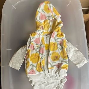 Baby girl vest and shirt size 3-6 months